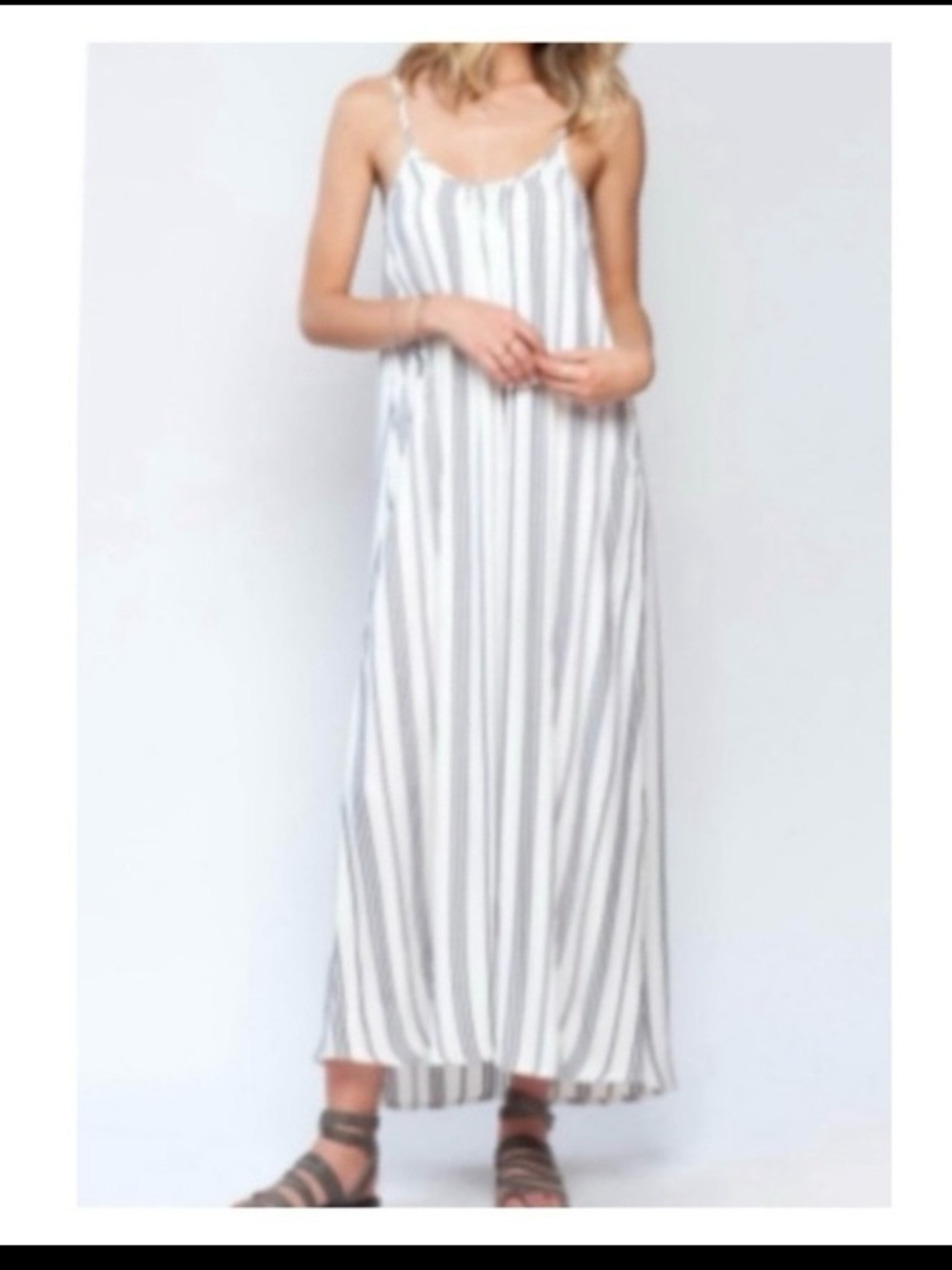 Gentle Fawn Sleeveless Maxi Dress in Stripe Print New